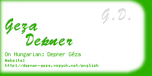 geza depner business card